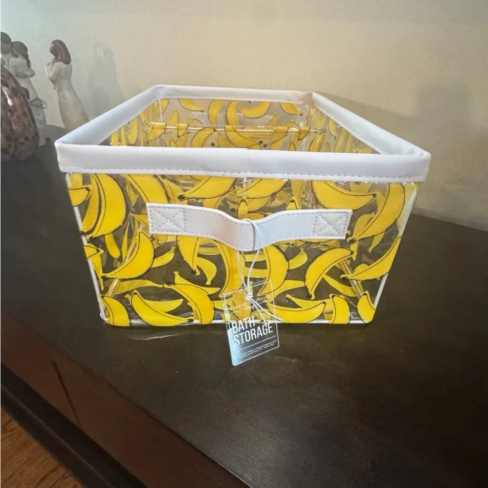 TAYLOR MADISON LG YELLOW “GO BANANAS” PRINT VINYL BATHROOM STORAGE